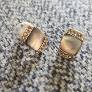 Elegant Gold and Silver Stud Earrings (A23)
